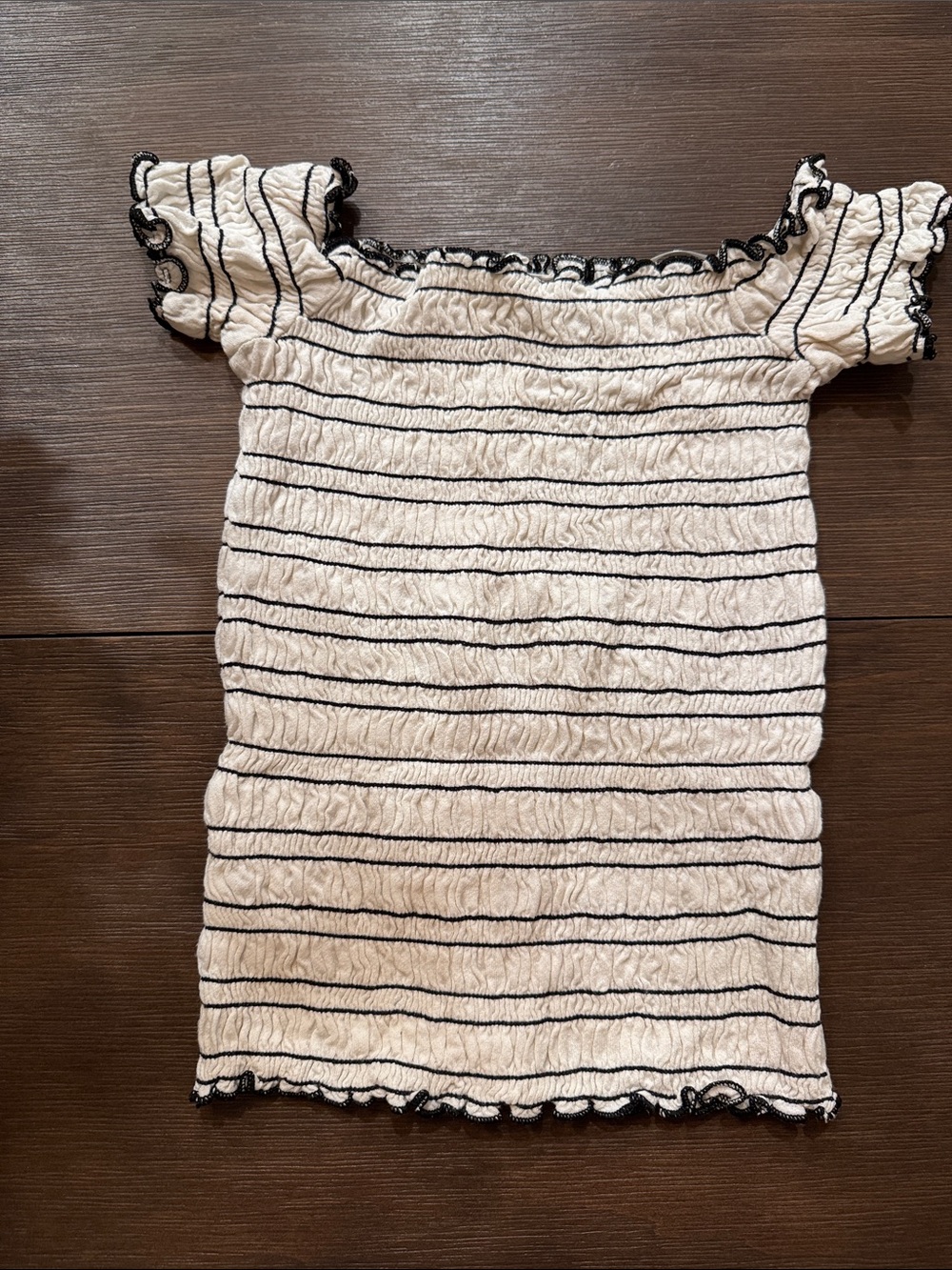Mango White Top with Black Stripe Detailing